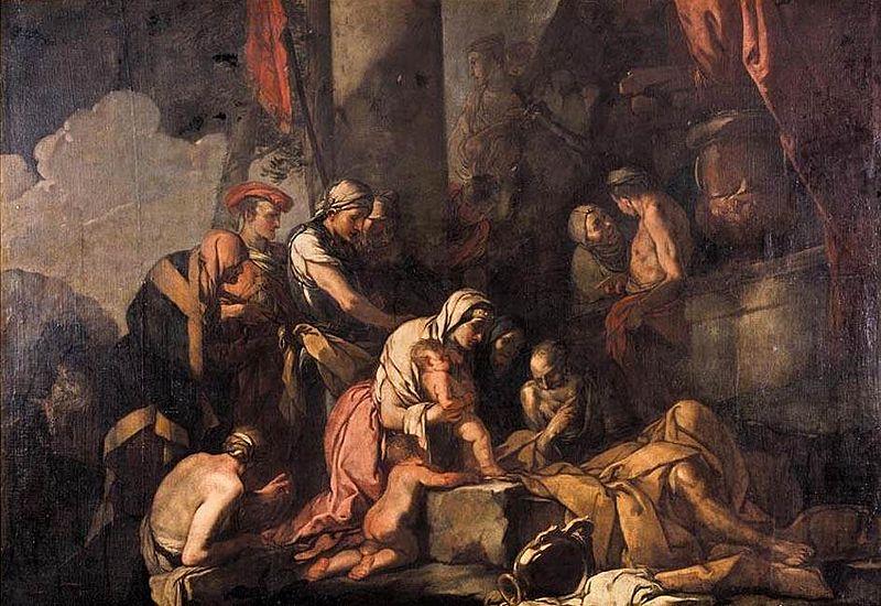 CARPIONI, Giulio Liriope Bringing Narcissus before Tiresias oil painting picture